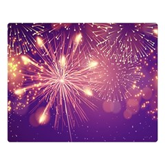 Fireworks On A Purple With Fireworks New Year Christmas Pattern Two Sides Premium Plush Fleece Blanket (large) by Sarkoni