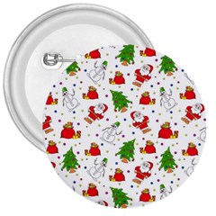 Christmas Santa Pattern Tree 3  Buttons