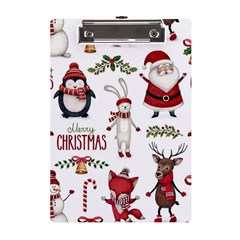 Christmas Characters Pattern A5 Acrylic Clipboard by Sarkoni