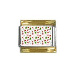 Christmas Santa Pattern Tree Gold Trim Italian Charm (9mm) by Sarkoni