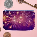 Fireworks On A Purple With Fireworks New Year Christmas Pattern Large Coin Purse Front