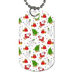 Christmas Santa Pattern Tree Dog Tag (two Sides) by Sarkoni