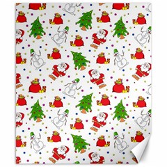 Christmas Santa Pattern Tree Canvas 8  X 10  by Sarkoni