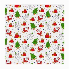 Christmas Santa Pattern Tree Medium Glasses Cloth by Sarkoni