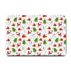 Christmas Santa Pattern Tree Small Doormat by Sarkoni