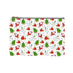 Christmas Santa Pattern Tree Cosmetic Bag (large) by Sarkoni