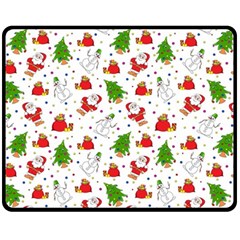 Christmas Santa Pattern Tree Fleece Blanket (medium) by Sarkoni