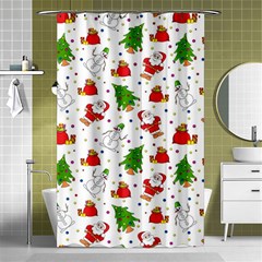 Christmas Santa Pattern Tree Shower Curtain 48  X 72  (small)  by Sarkoni