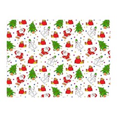 Christmas Santa Pattern Tree Two Sides Premium Plush Fleece Blanket (mini) by Sarkoni