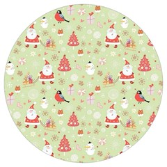 Christmas Pattern Christmas Tree Santa Round Trivet by Sarkoni