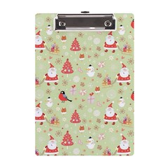 Christmas Pattern Christmas Tree Santa A5 Acrylic Clipboard by Sarkoni