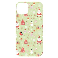 Christmas Pattern Christmas Tree Santa Iphone 14 Plus Black Uv Print Case by Sarkoni