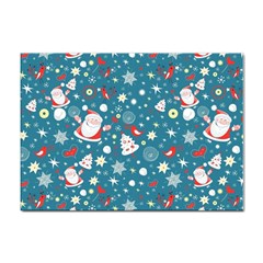 Christmas Pattern Santa Blue Sticker A4 (10 Pack) by Sarkoni