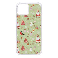 Christmas Pattern Christmas Tree Santa Iphone 14 Tpu Uv Print Case by Sarkoni