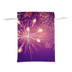 Fireworks On A Purple With Fireworks New Year Christmas Pattern Lightweight Drawstring Pouch (s) by Sarkoni