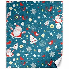 Christmas Pattern Santa Blue Canvas 20  X 24  by Sarkoni