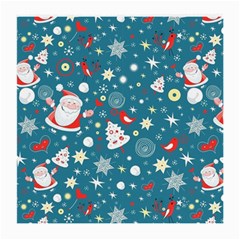 Christmas Pattern Santa Blue Medium Glasses Cloth (2 Sides) by Sarkoni