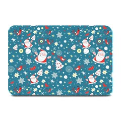 Christmas Pattern Santa Blue Plate Mats by Sarkoni