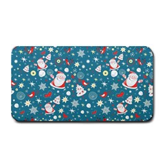 Christmas Pattern Santa Blue Medium Bar Mat by Sarkoni