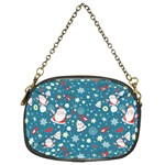 Christmas Pattern Santa Blue Chain Purse (Two Sides) Front