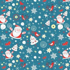 Christmas Pattern Santa Blue Play Mat (rectangle) by Sarkoni