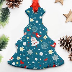 Christmas Pattern Santa Blue Ornament (christmas Tree)  by Sarkoni