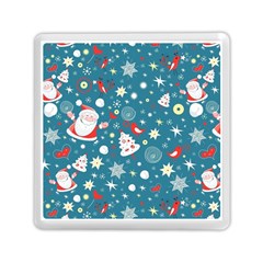 Christmas Pattern Santa Blue Memory Card Reader (square) by Sarkoni