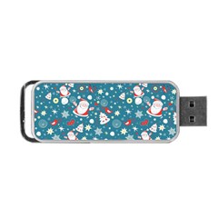 Christmas Pattern Santa Blue Portable Usb Flash (one Side) by Sarkoni