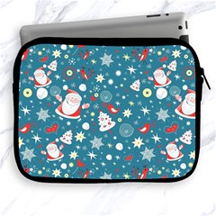 Christmas Pattern Santa Blue Apple Ipad 2/3/4 Zipper Cases by Sarkoni