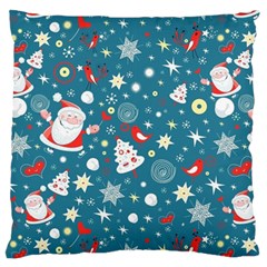 Christmas Pattern Santa Blue Standard Premium Plush Fleece Cushion Case (two Sides) by Sarkoni