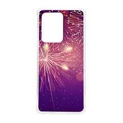 Fireworks On A Purple With Fireworks New Year Christmas Pattern Samsung Galaxy S20 Ultra 6 9 Inch Tpu Uv Case by Sarkoni