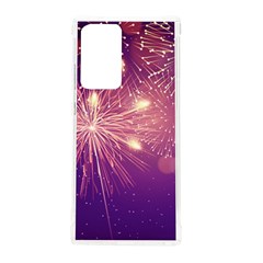 Fireworks On A Purple With Fireworks New Year Christmas Pattern Samsung Galaxy Note 20 Ultra Tpu Uv Case by Sarkoni