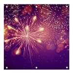 Fireworks On A Purple With Fireworks New Year Christmas Pattern Banner and Sign 4  x 4  Front