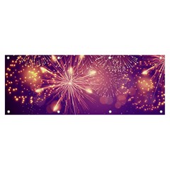 Fireworks On A Purple With Fireworks New Year Christmas Pattern Banner And Sign 8  X 3  by Sarkoni