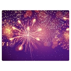 Fireworks On A Purple With Fireworks New Year Christmas Pattern Premium Plush Fleece Blanket (extra Small) by Sarkoni