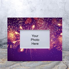 Fireworks On A Purple With Fireworks New Year Christmas Pattern White Tabletop Photo Frame 4 x6  by Sarkoni