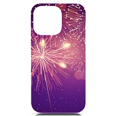 Fireworks On A Purple With Fireworks New Year Christmas Pattern Iphone 14 Pro Max Black Uv Print Case by Sarkoni