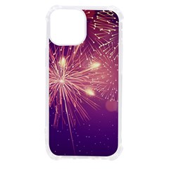 Fireworks On A Purple With Fireworks New Year Christmas Pattern Iphone 13 Mini Tpu Uv Print Case by Sarkoni