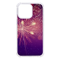 Fireworks On A Purple With Fireworks New Year Christmas Pattern Iphone 13 Pro Tpu Uv Print Case by Sarkoni