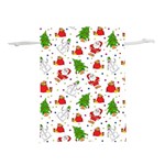 Christmas Santa Pattern Tree Lightweight Drawstring Pouch (M) Front