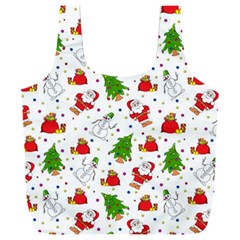 Christmas Santa Pattern Tree Full Print Recycle Bag (xxxl) by Sarkoni