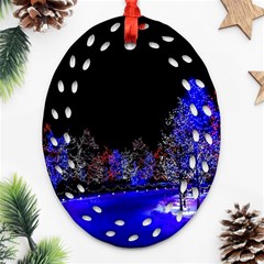 To Meet Christmas Oval Filigree Ornament (two Sides) by Sarkoni