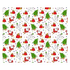 Christmas Santa Pattern Tree Premium Plush Fleece Blanket (small) by Sarkoni