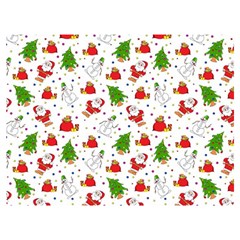 Christmas Santa Pattern Tree Premium Plush Fleece Blanket (extra Small) by Sarkoni