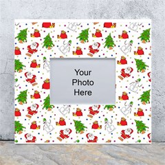 Christmas Santa Pattern Tree White Wall Photo Frame 5  X 7  by Sarkoni