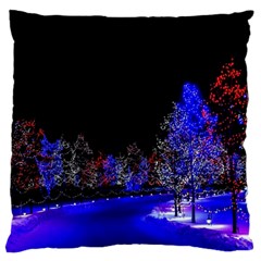 To Meet Christmas Large Premium Plush Fleece Cushion Case (two Sides) by Sarkoni