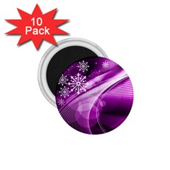 Purple Abstract Merry Christmas Xmas Pattern 1 75  Magnets (10 Pack)  by Sarkoni