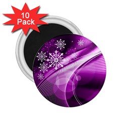 Purple Abstract Merry Christmas Xmas Pattern 2 25  Magnets (10 Pack)  by Sarkoni