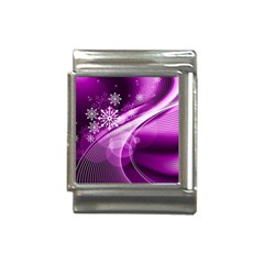 Purple Abstract Merry Christmas Xmas Pattern Italian Charm (13mm) by Sarkoni