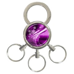 Purple Abstract Merry Christmas Xmas Pattern 3-ring Key Chain by Sarkoni